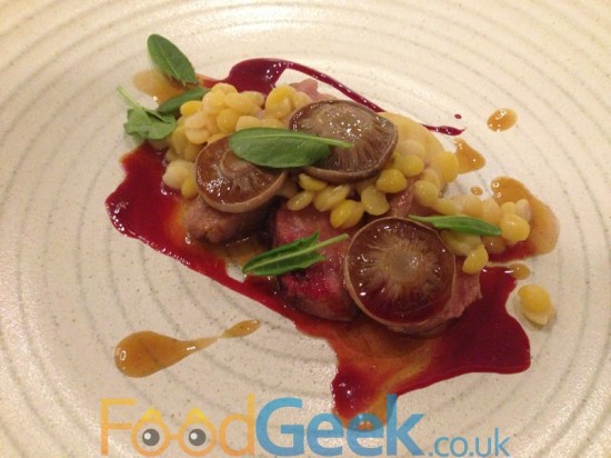 Rose Veal, Blewitts, Split Pea, Sorrel & Beetroot