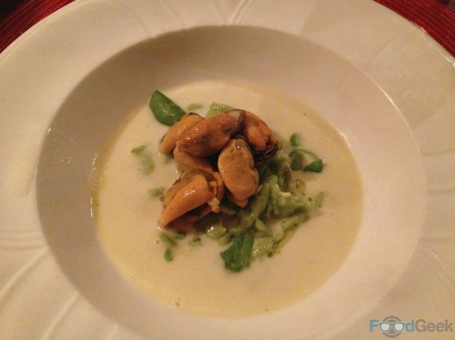 Scottish Mussels, Broth & Parsley Spatzle
