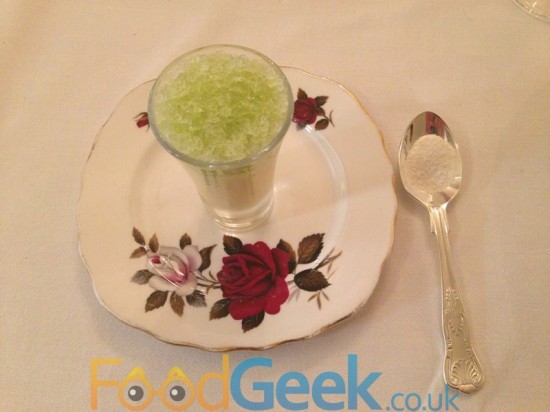 Grapefruit Posset, Celery Granita & Sherbet