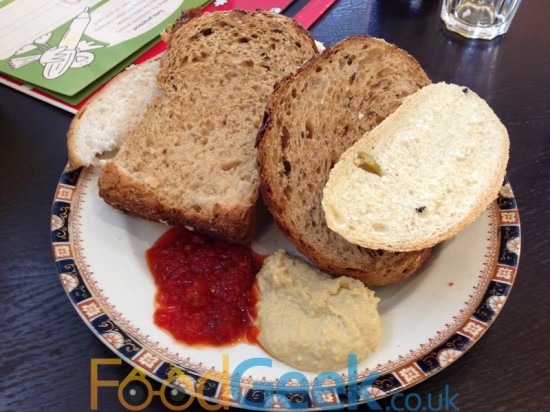 Homemade Breads, Chilli Gloop & Hummus