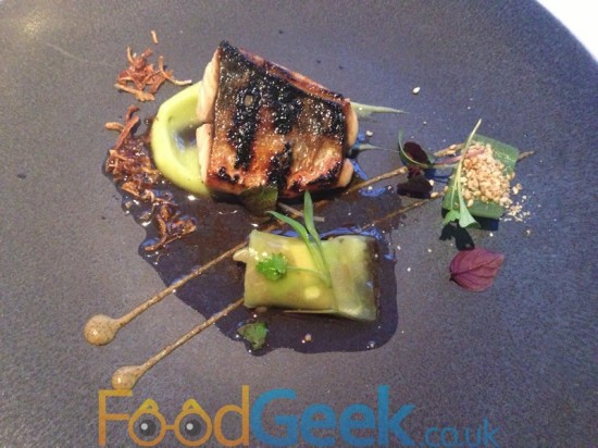 Flame Grilled Mackerel, Pickled Cucumber, Celtic Mustard & Shiso