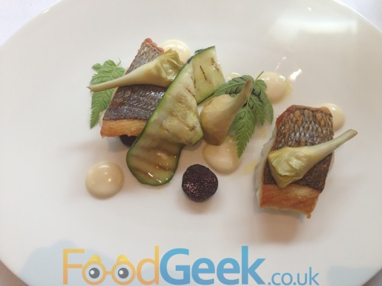 Fillet of Wild Sea Bream, Marinated Violet Potatoes & Baby Artichokes