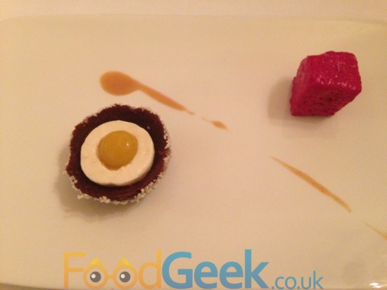 Beetroot & Chocolate Cake, Bee Pollen, Hazlenut, Milk & Honey