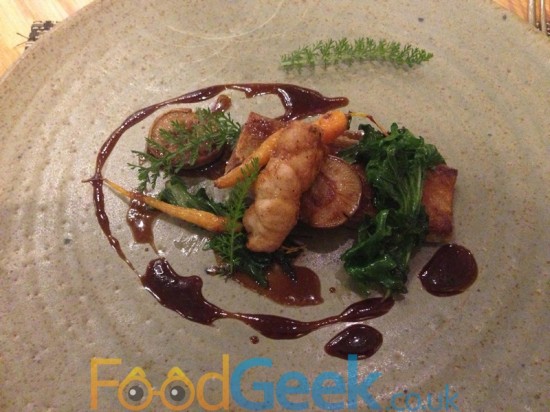 Yew Tree Herdwick Hogget flank, sweetbreads, carrots, wood blewits