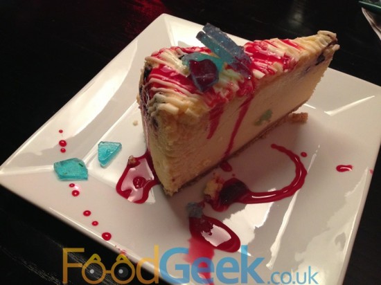 Blueberry & White Chocolate Cheesecake With Crystal Meth Shards