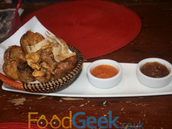 Potato Skins, Various Crackling & Chutney