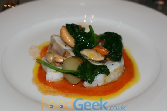 Mussel, monkfish and potato romesco