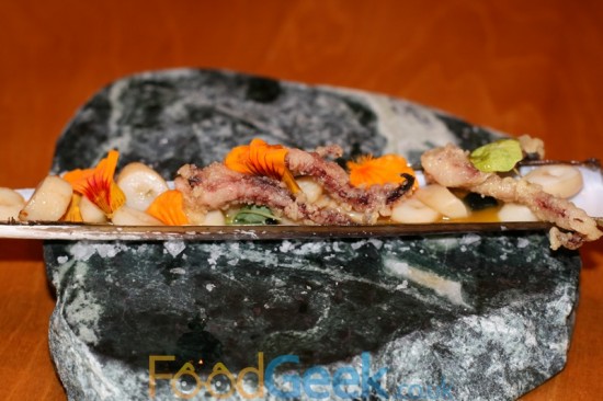 Razor Clam, Squid & Pepper
