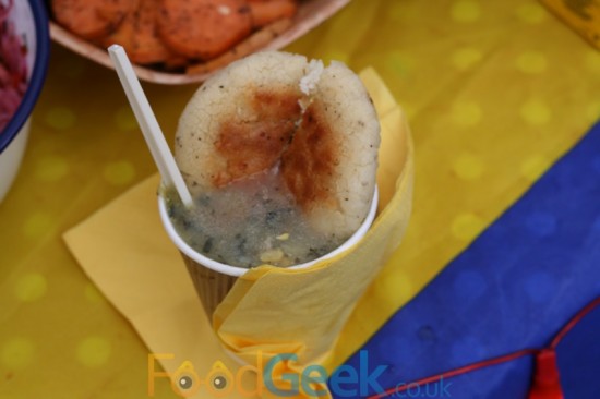 Ajiaco with Arepa