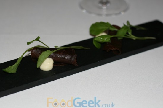 Bresaola, Wasabi Cream & Turnip Cress