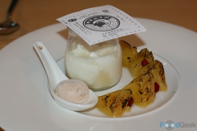‘Beijing Yoghurt’ with Chilli Barbecued Pineapple & Sichuan Pepper Ice Cream 