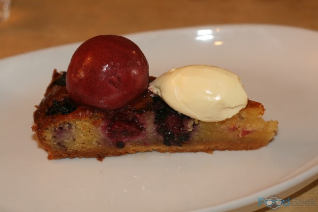 Blackberry & Almond Tart, Cherry Sorbet