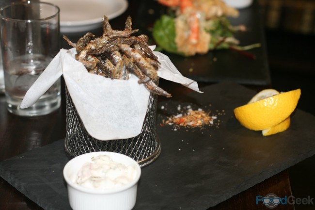 Crispy spiced whitebait with lemon