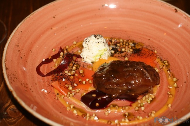 Pig Cheek, Goats Cheese & Squash