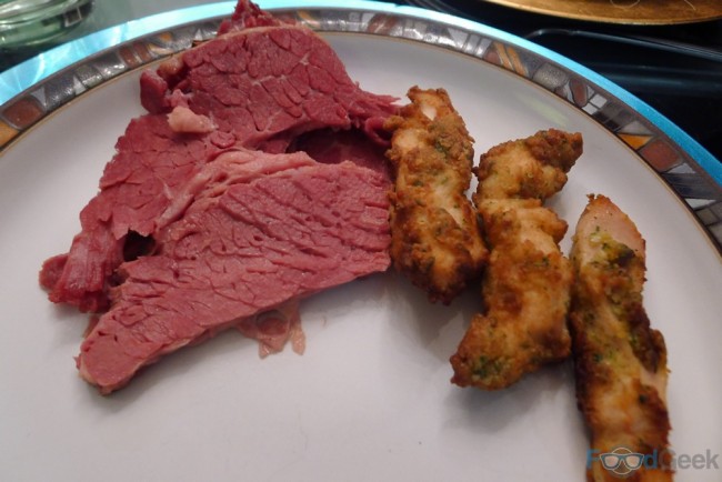 Salt Beef, Falafel Crusted Chicken Goujons