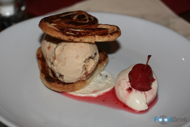 Mince meat ice cream, cinnamon palmiers