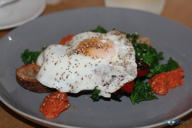 Fried Egg, Chorizo & Kale