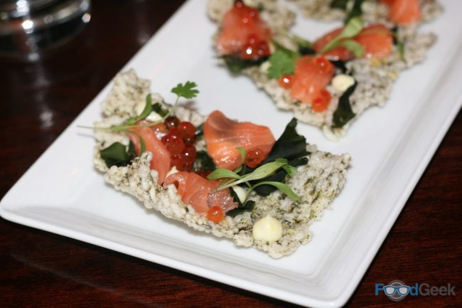 Nori Cracker with Cured Salmon